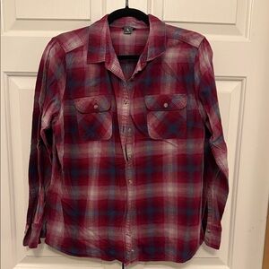 Eddie Bauer Women's XL Red Plaid Button-Up Shirt